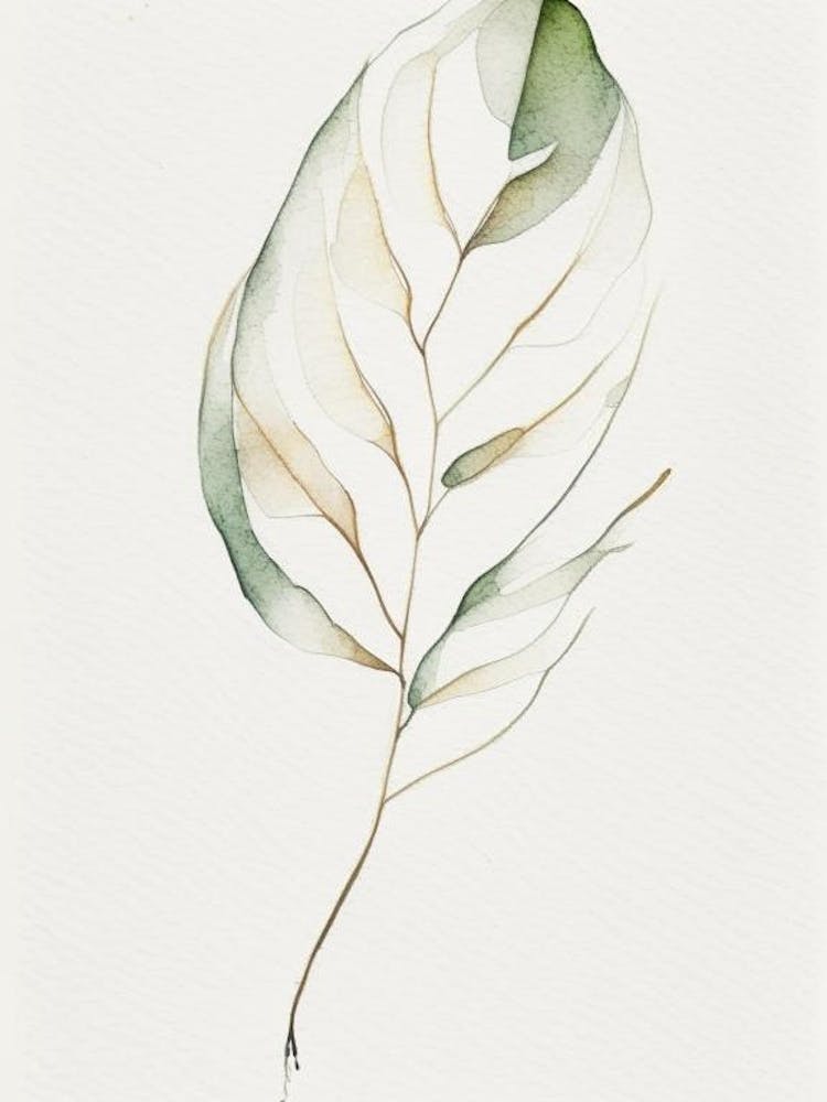 Vanilla Leaf Minimalist Watercolour 3