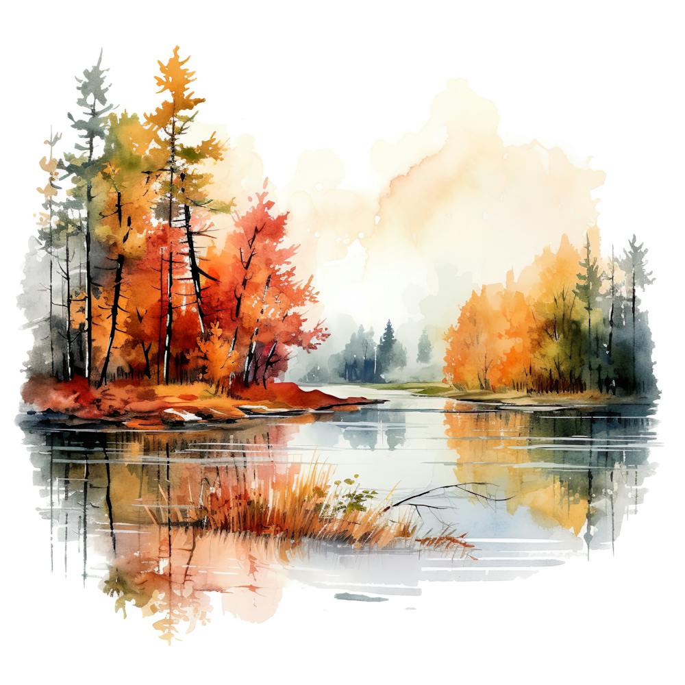 Watercolor Autumn Trees 16