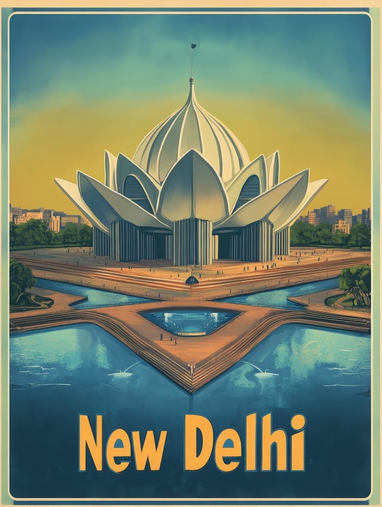 Aihrgdesign A 1970s Inspired Travel Poster For New Delhi 1