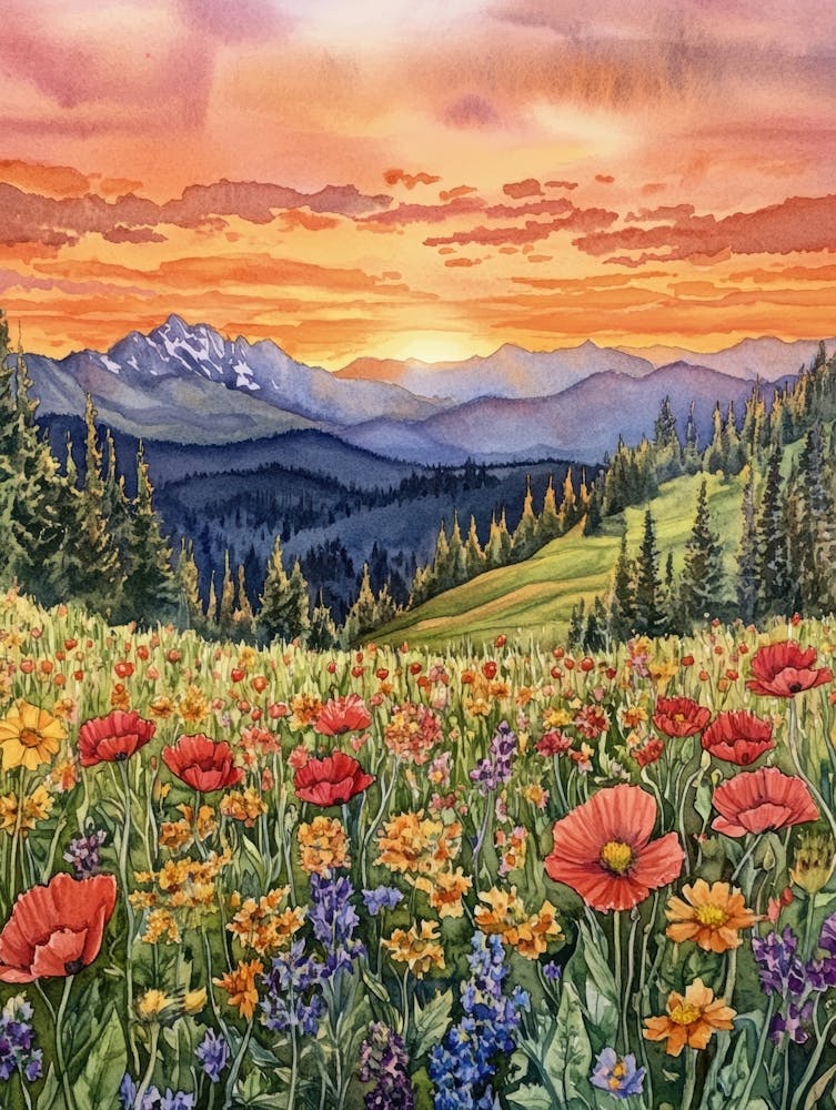 Poppies At Sunset 1