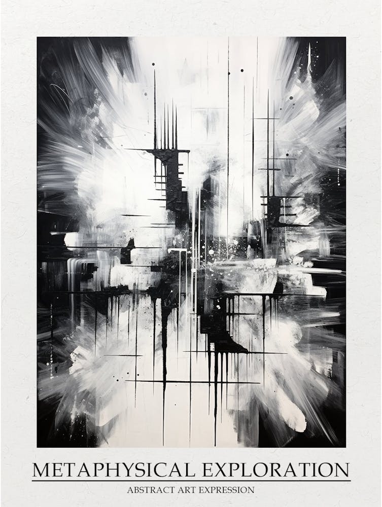 Metaphysical Exploration Abstract Black And White 7 Poster
