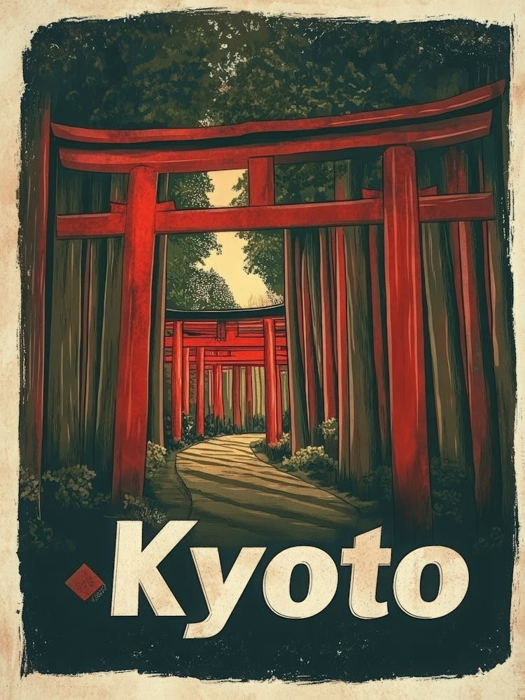 Aihrgdesign A Vintage Travel Poster Of Kyoto 1