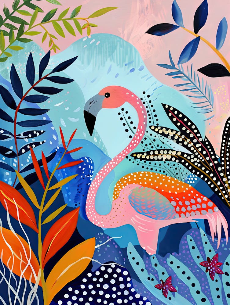 Flamingo Traum Matisse-Stil