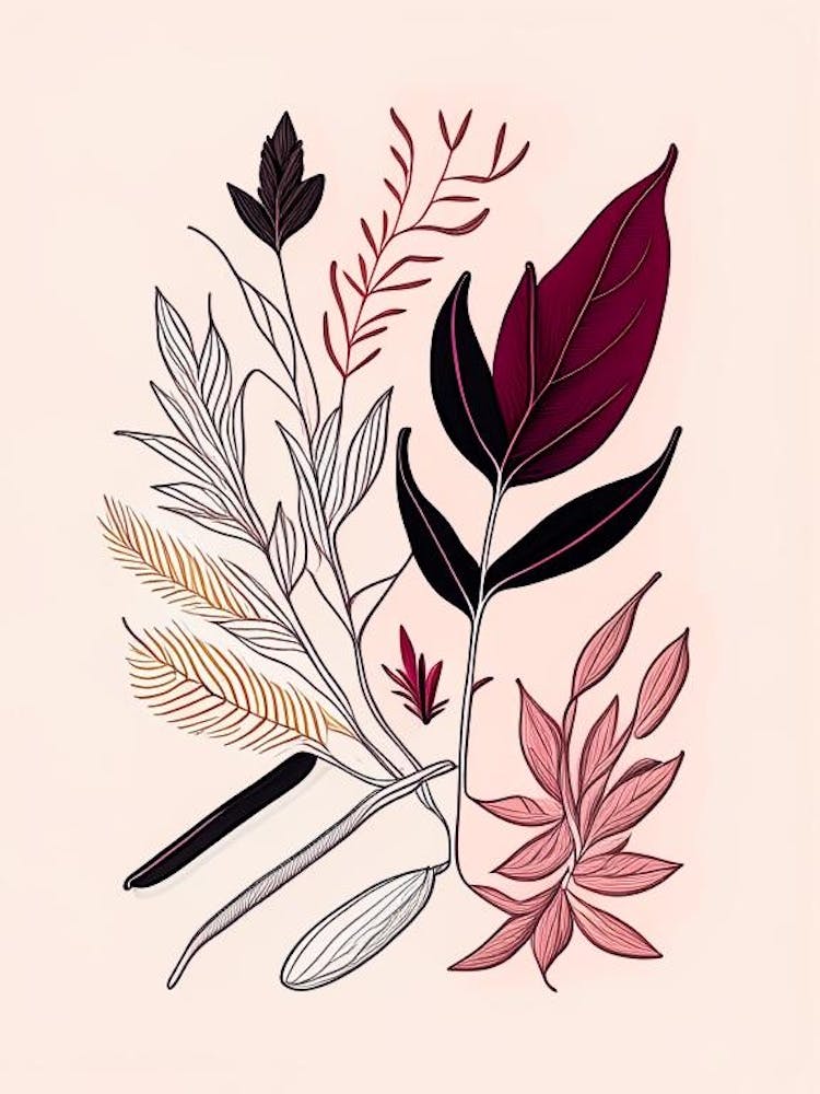 Licorice Spices And Herbs Minimal Line Drawing 2