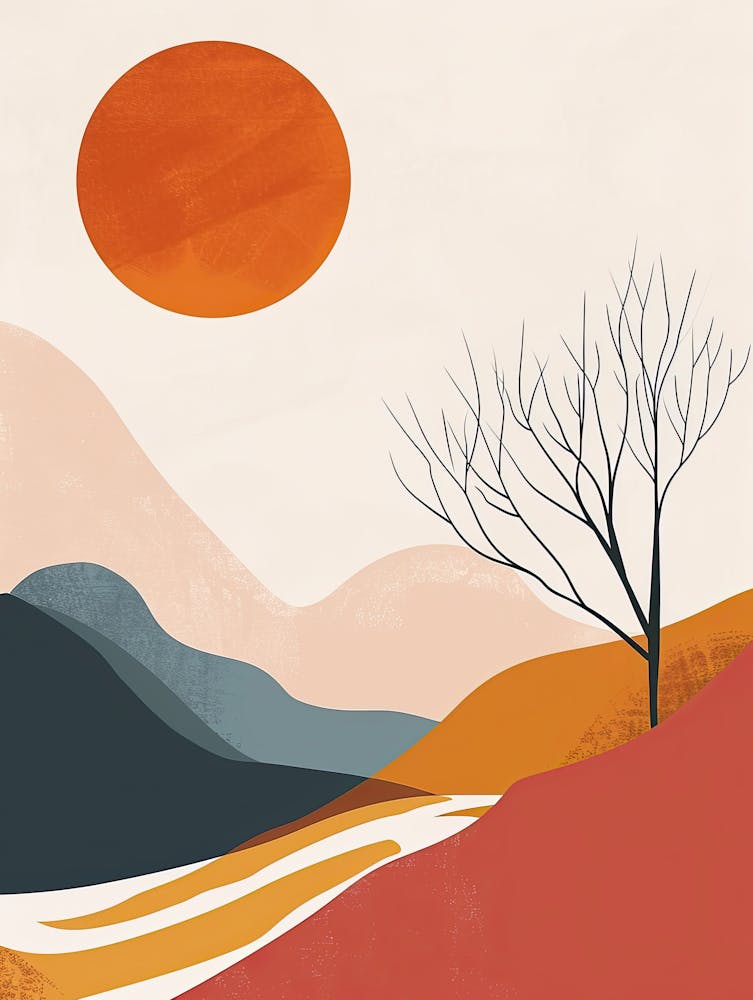Landscape With Tree, Scandinavian Simplicity