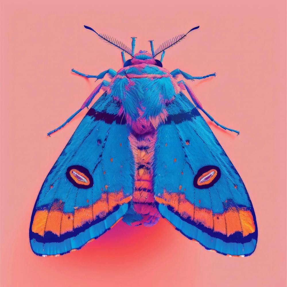 Moth On Pink Background