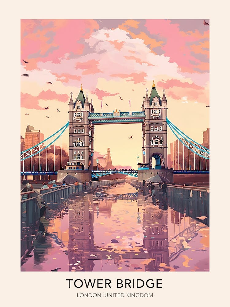 Tower Bridge London United Kingdom 2 Travel Poster
