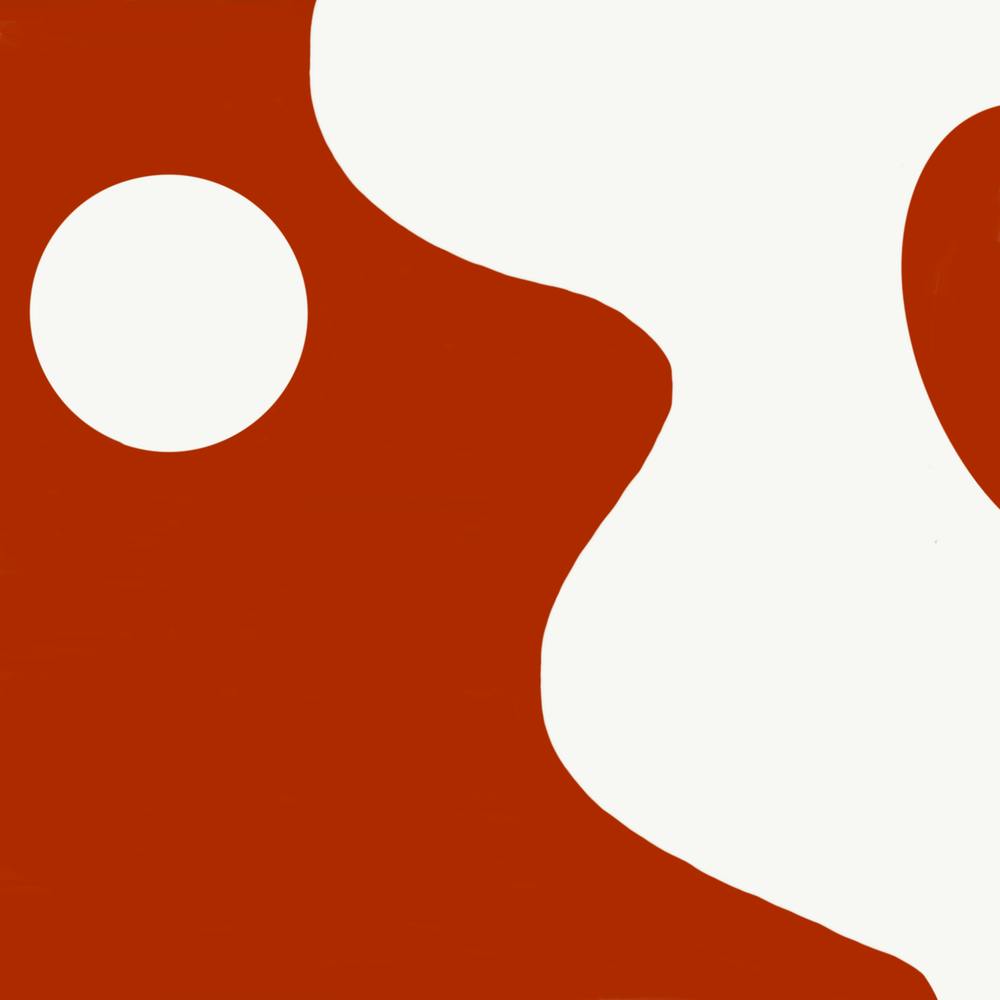 Minimal Orange Abstract Landscape Painting