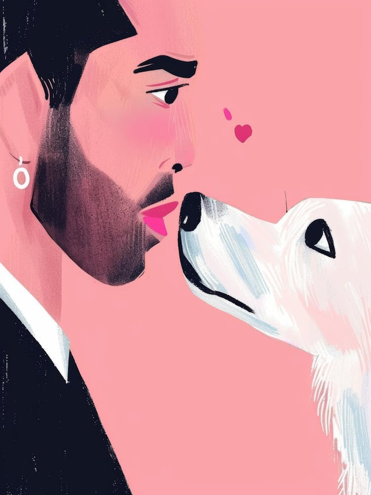 Drake Kisses His Dog
