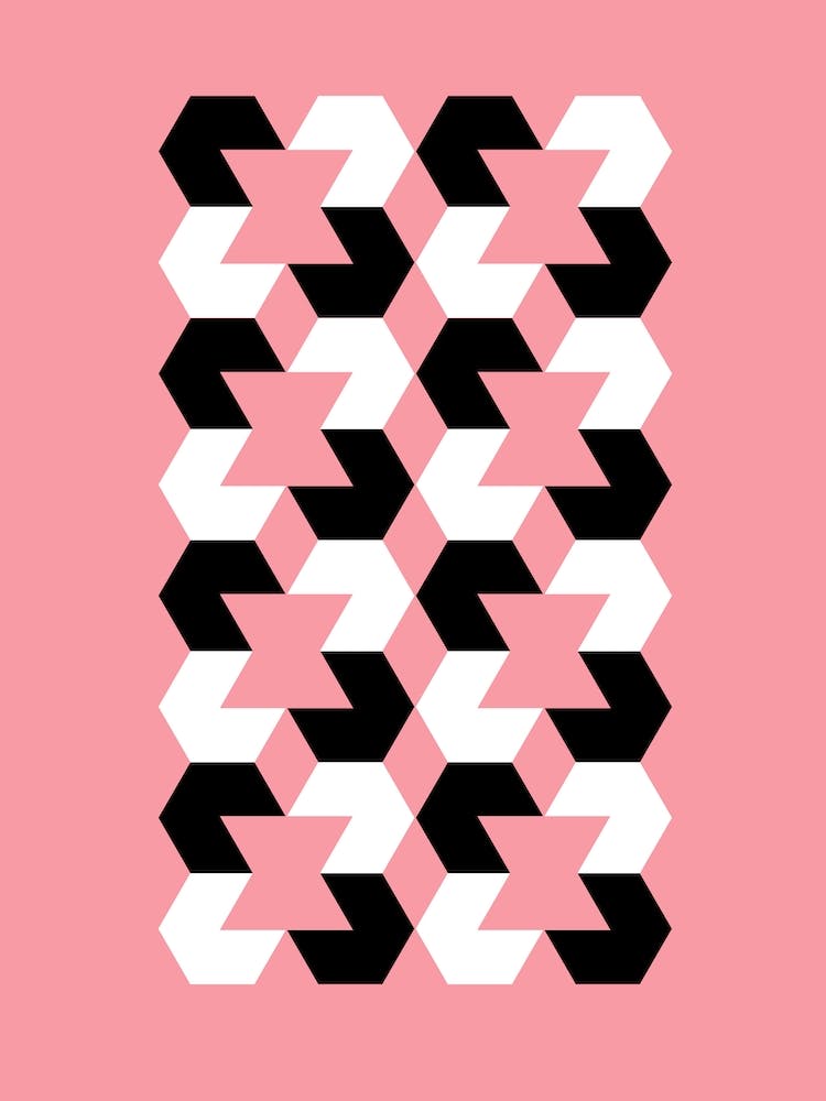 Hexagon Op Art Pink