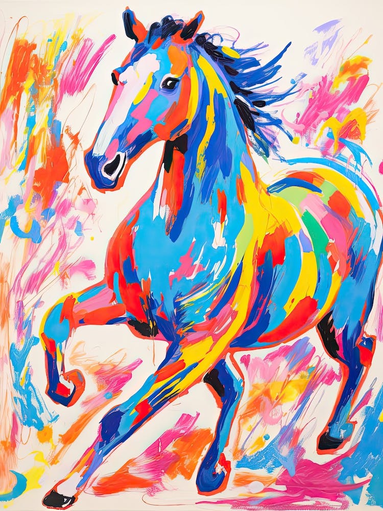 A Horse Painting In The Style Of Fauvist Techniques 3