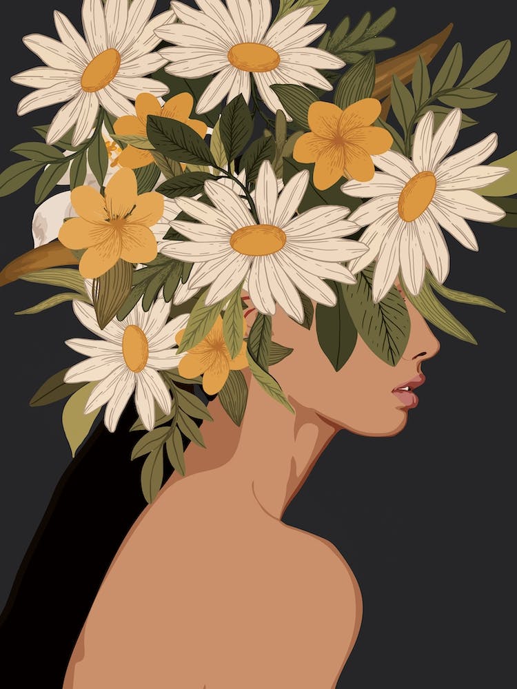 Woman With Flowers 1