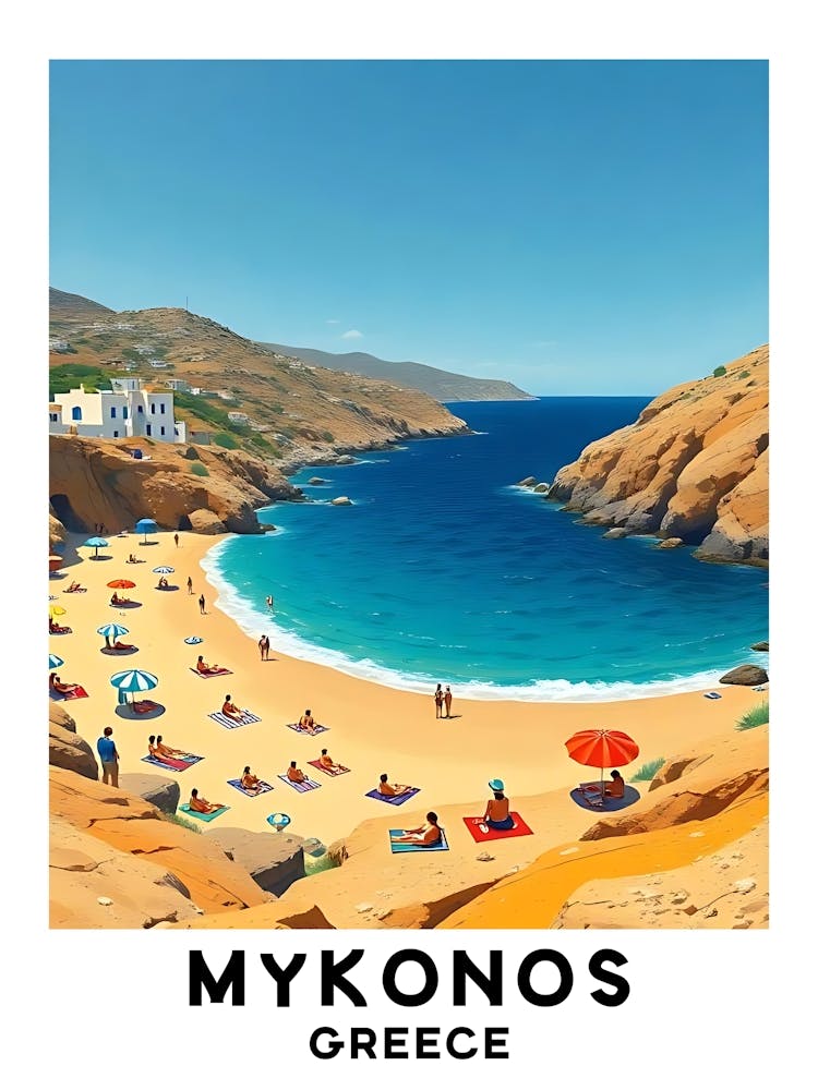 Mykonos - Greece Vintage Travel Poster 24