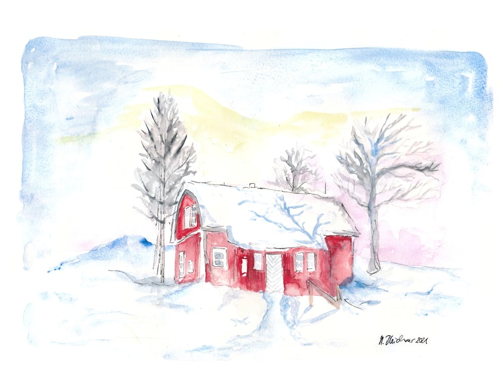 Afternoon Sun In Scandinavian Winter