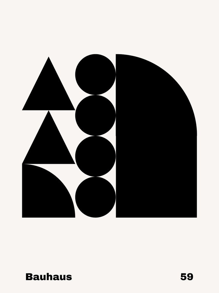 Geometric Bauhaus Poster B&W 59