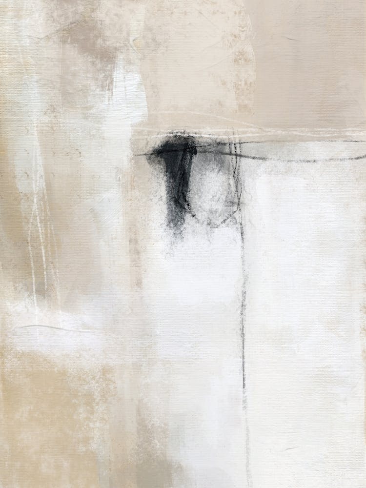 Beige White Abstract Painting 1