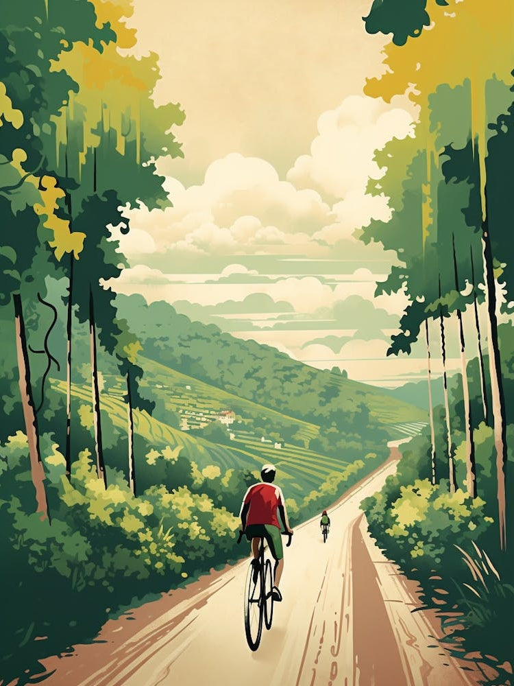 Camino De Santiago Spain 1 Vintage Travel Illustration