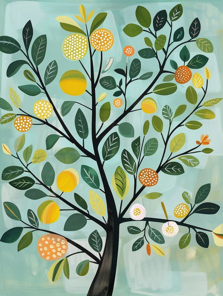 Lime Tree Flat Illustration 8