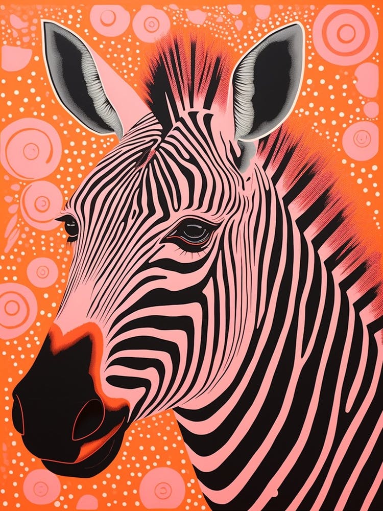 Zebra Orange & Pink Pattern 5