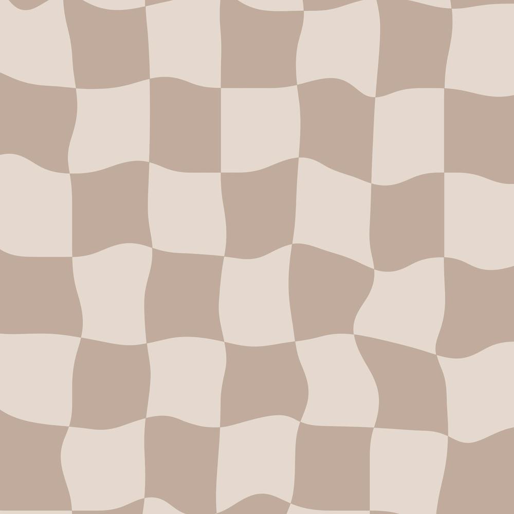 Warped Check Beige Square