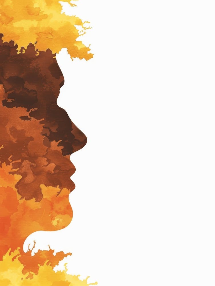 Watercolor Silhouette Of A Woman