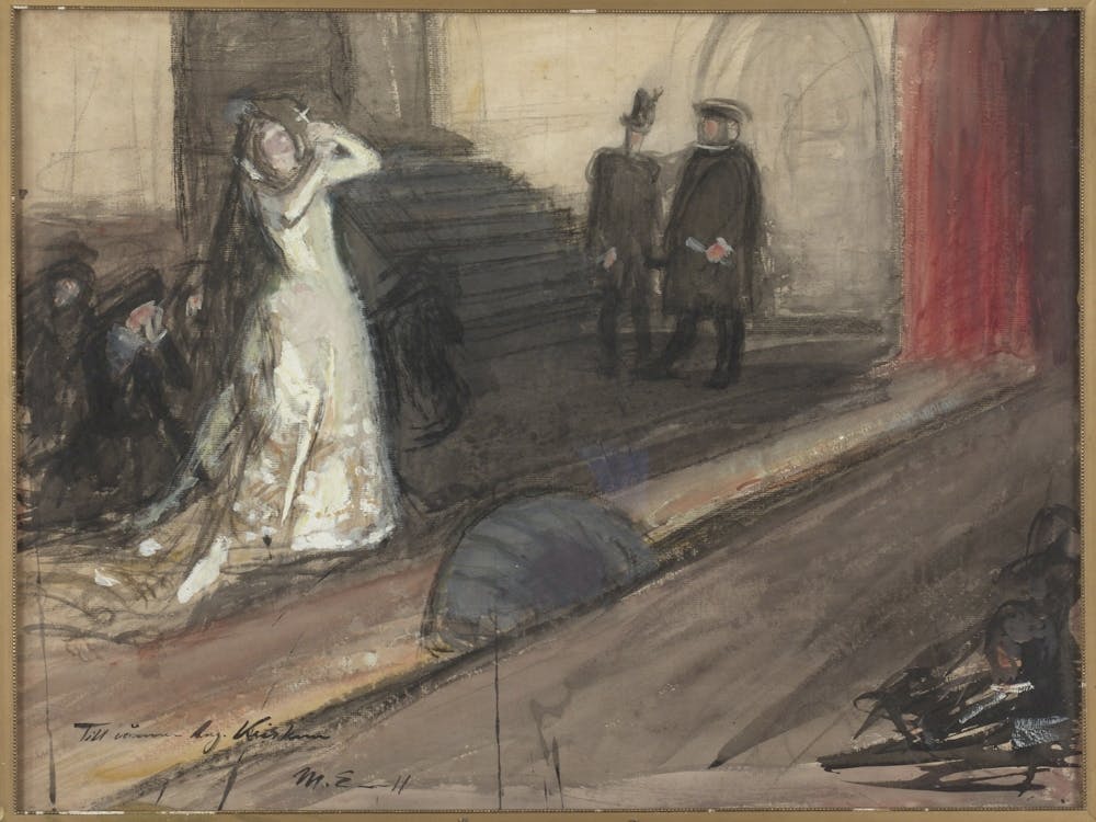 Theatre Scene (Ida Aalberg As Maria Stuart), 1905, By Magnus Enckell
