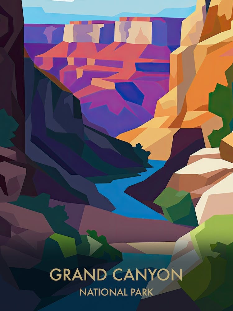 Grand Canyon National Park Travel Poster Matisse Style 1