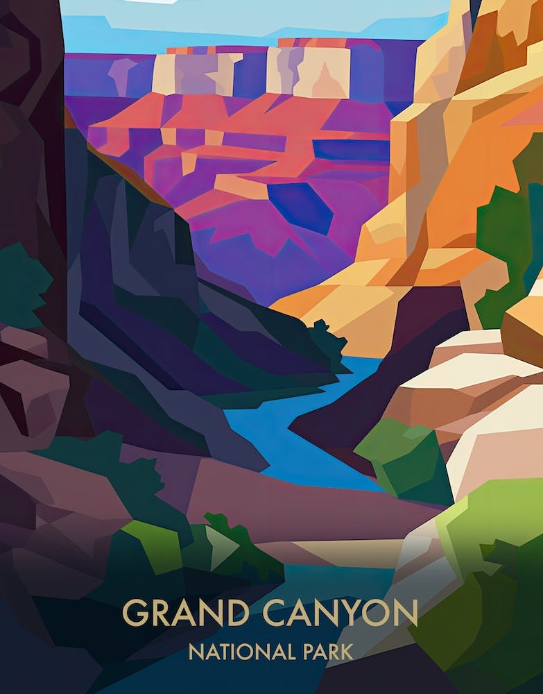 Grand Canyon National Park Travel Poster Matisse Style 1