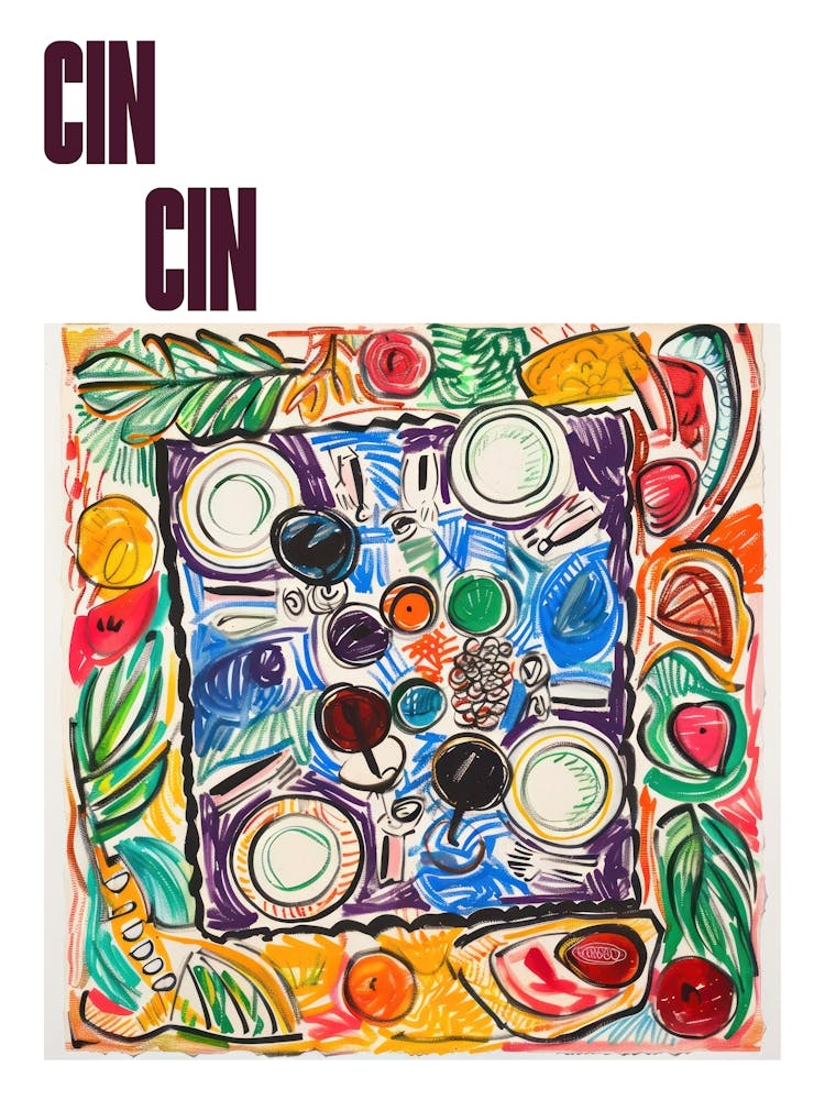 Cin Cin Poster Summer Wine Matisse Style 7