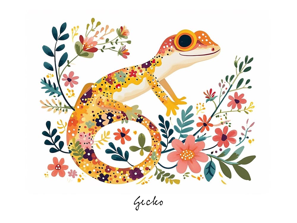 Little Floral Gecko 1 Poster