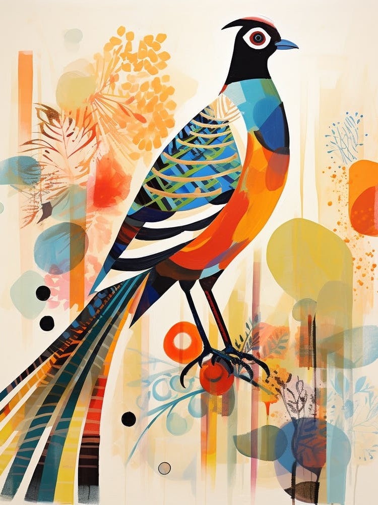 Bird Painting Collage Pheasant 1
