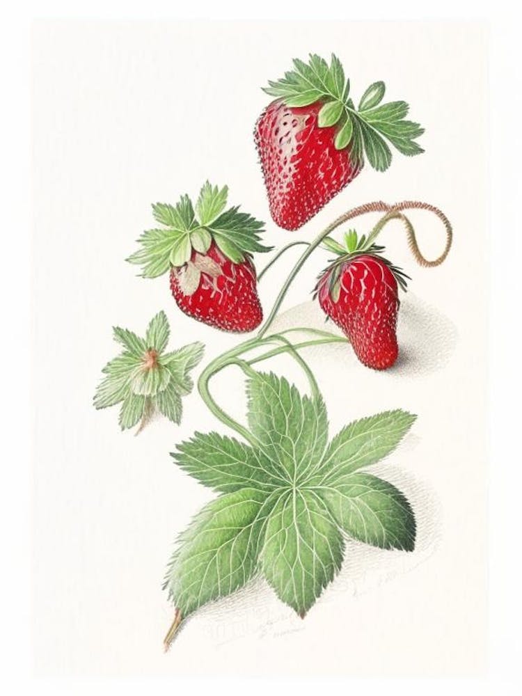 Alpine Strawberries, Plant, Quentin Blake Illustration