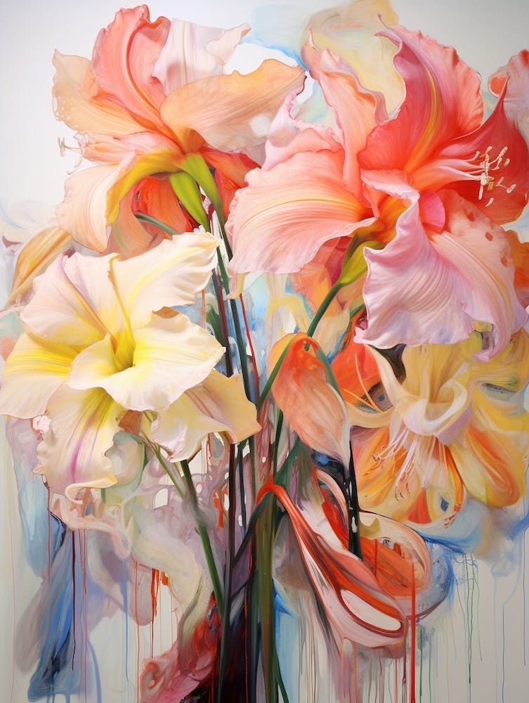 Abstract Flower Painting Amaryllis 1