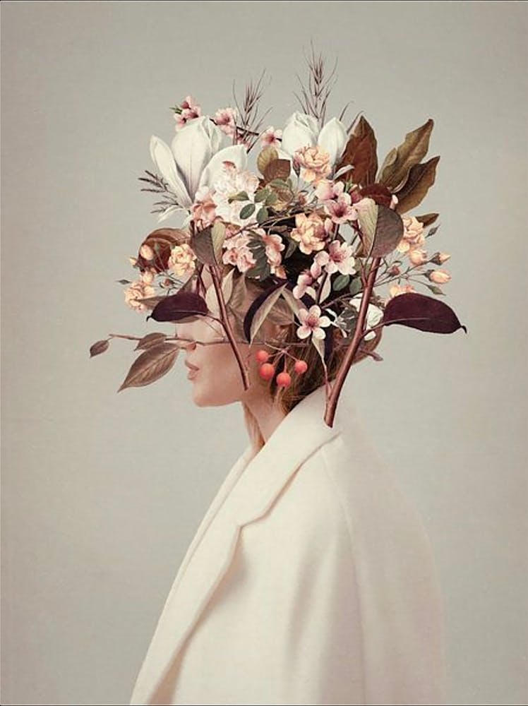 Flowers On A Woman'S Head
