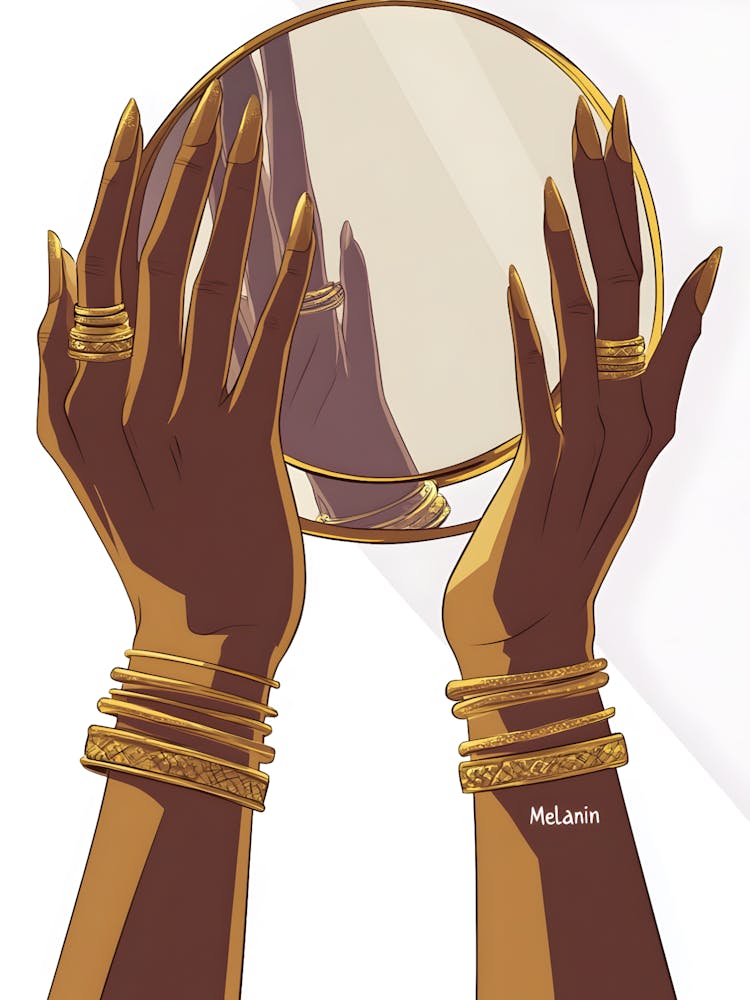 Woman Holding A Mirror