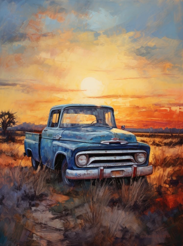 Old Truck At Sunset