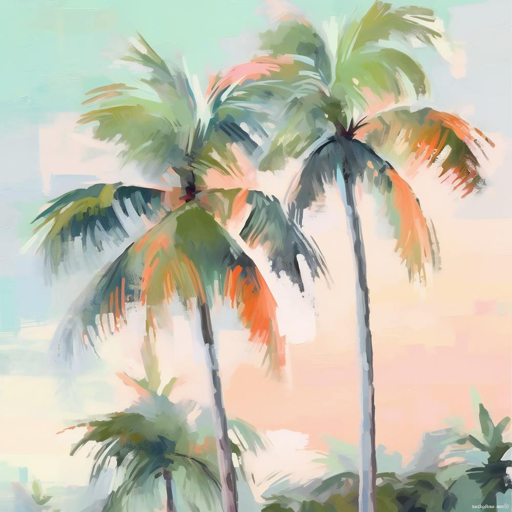 Palm Trees At Sunset