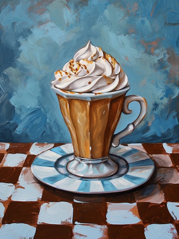 Coffee With Cream Brown & Blue Checkered