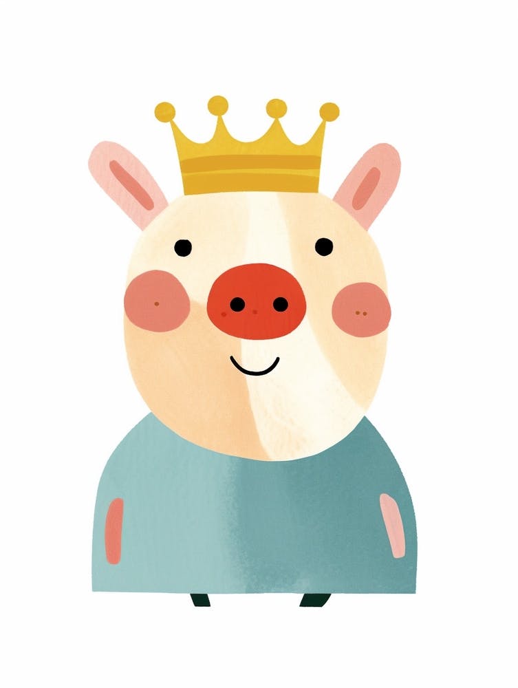 Little Pig 4 Wearing A Crown