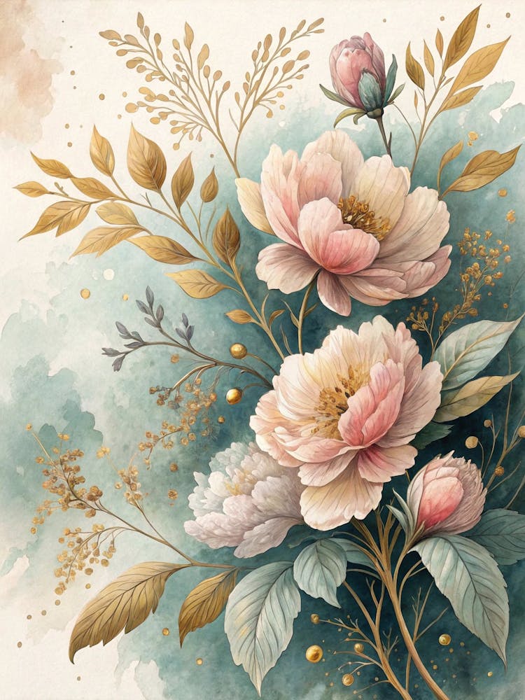 Oil Painting Style Soft Botanical Gradient