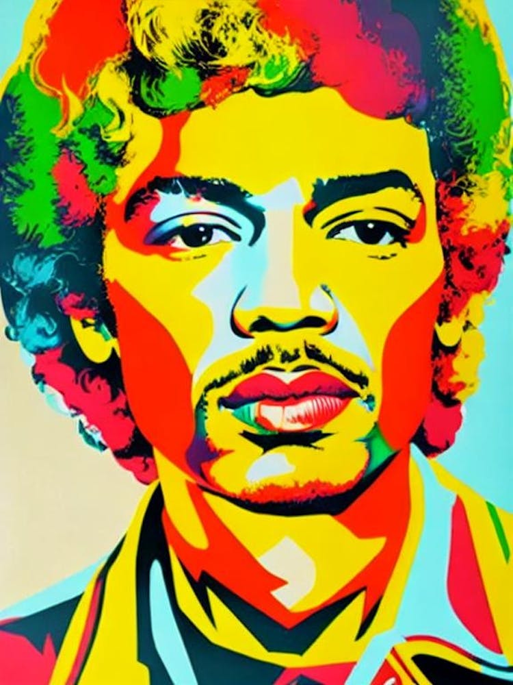 Jimi Hendrix 2 Colourful Pop Art
