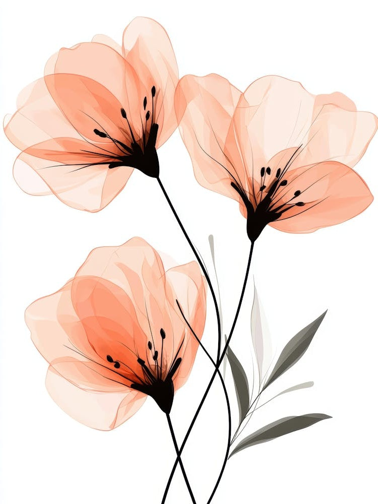 Pink Flowers On A White Background
