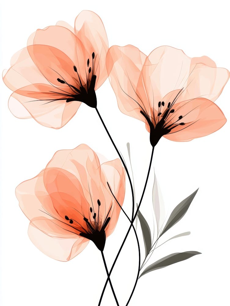 Pink Flowers On A White Background
