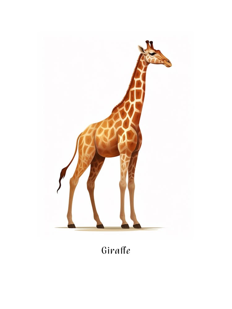 Giraffe Kids Animal Poster