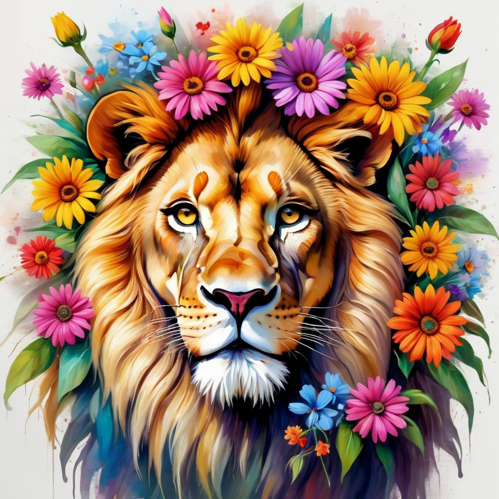 Petals Of Pride: A Lion's Roar Echoing In A Garden Of Beauty