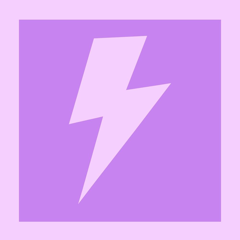 Purple Lightning Bolt Square