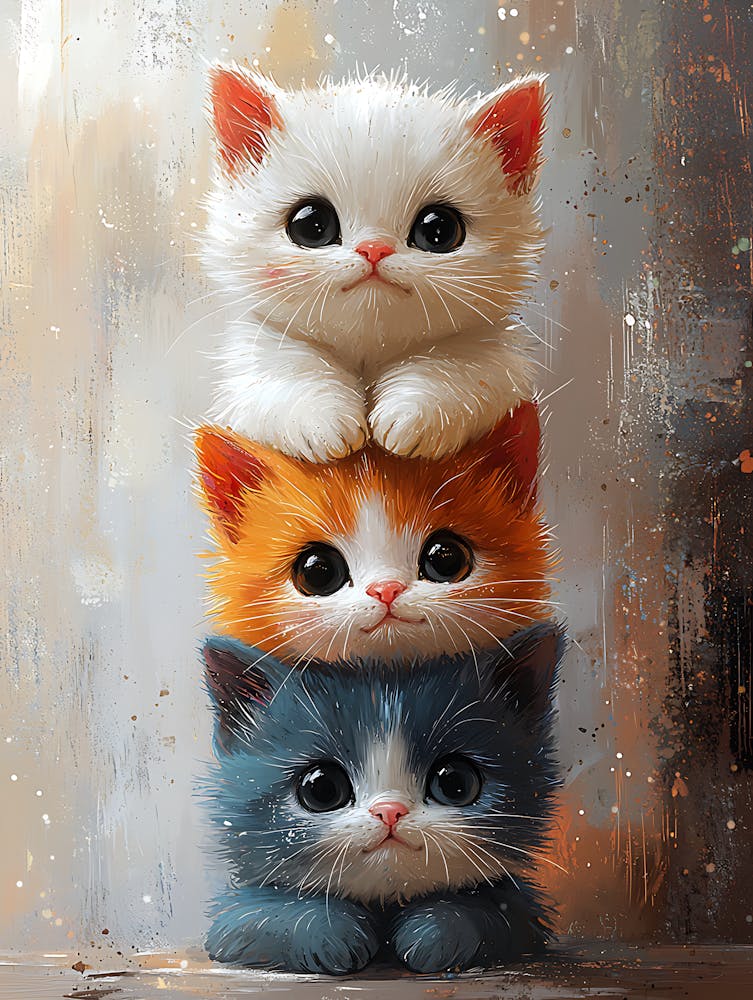 Cute Cats Stacked Together 12