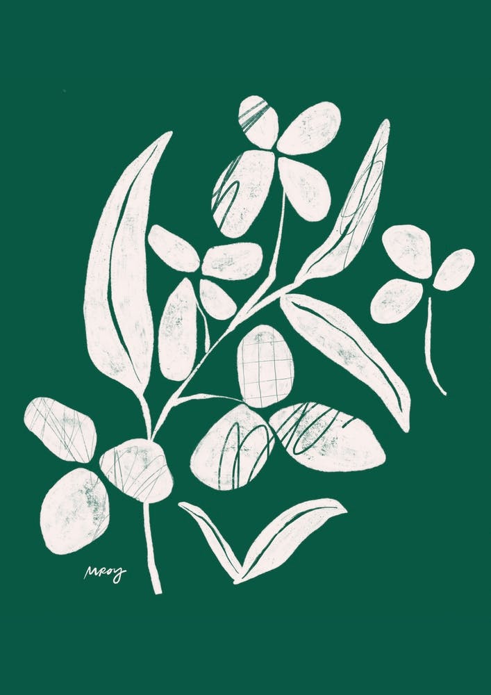 Abstract Floral Green   