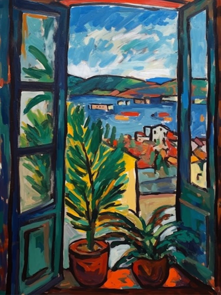 Window View Of San Francisco In The Style Of Fauvist 2