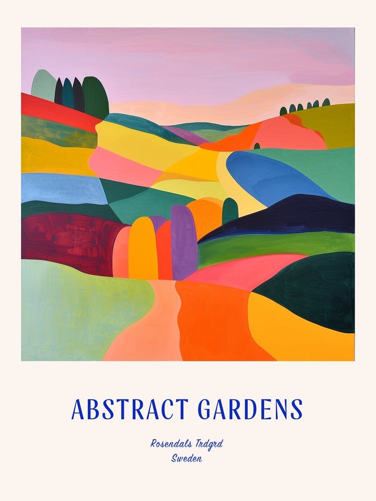 Colourful Gardens Rosendals Trdgrd Sweden 2 Blue Poster